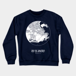 Rio de Janeiro, Brazil City Map - Full Moon Crewneck Sweatshirt